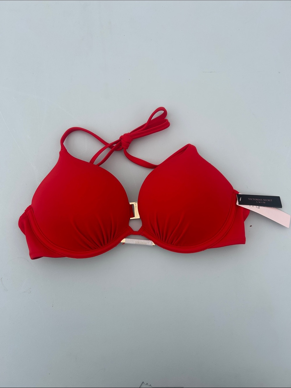Victoria's Secret Red Push-Up Bikini Set with Gold Clasp NWT M / 34B - Picture 5 of 8